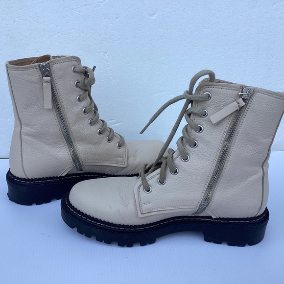 M Gemi Benedetta Sand Beige Combat Boots Like New Size 37 / 6.5 - Picture 6 of 9